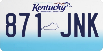 KY license plate 871JNK