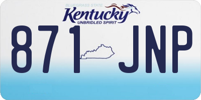KY license plate 871JNP
