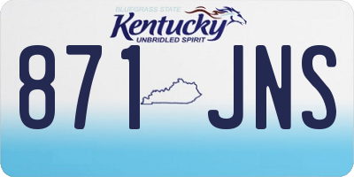 KY license plate 871JNS