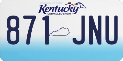 KY license plate 871JNU