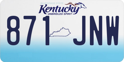 KY license plate 871JNW