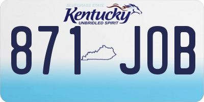 KY license plate 871JOB