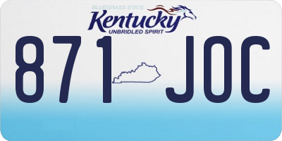 KY license plate 871JOC