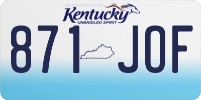 KY license plate 871JOF
