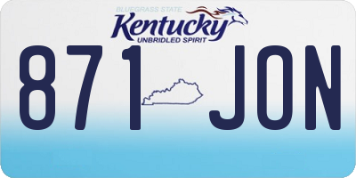 KY license plate 871JON
