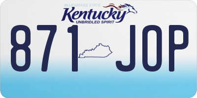 KY license plate 871JOP