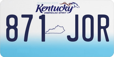 KY license plate 871JOR