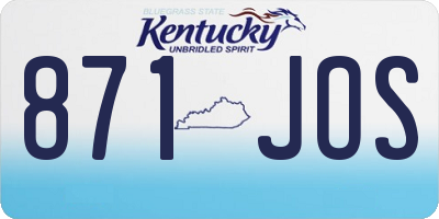 KY license plate 871JOS