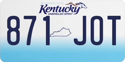 KY license plate 871JOT