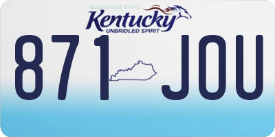 KY license plate 871JOU