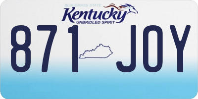 KY license plate 871JOY