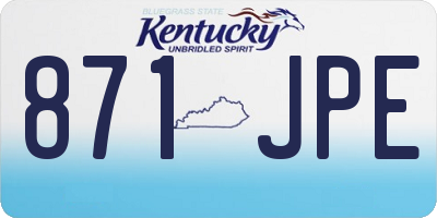 KY license plate 871JPE