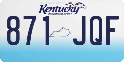 KY license plate 871JQF