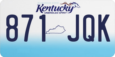 KY license plate 871JQK