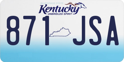 KY license plate 871JSA