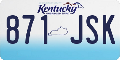 KY license plate 871JSK
