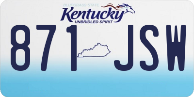 KY license plate 871JSW