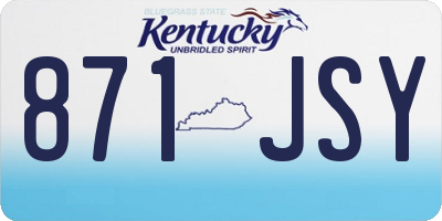 KY license plate 871JSY