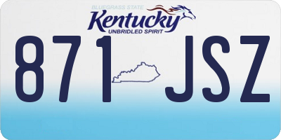 KY license plate 871JSZ