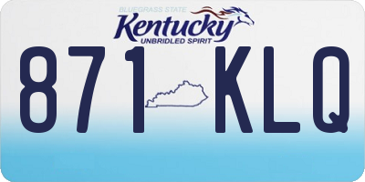 KY license plate 871KLQ