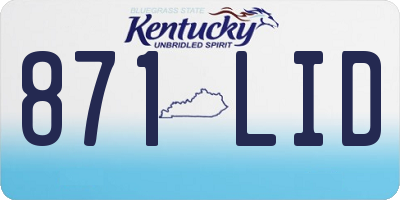 KY license plate 871LID