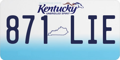 KY license plate 871LIE