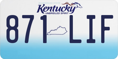 KY license plate 871LIF