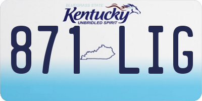 KY license plate 871LIG