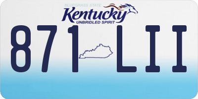 KY license plate 871LII