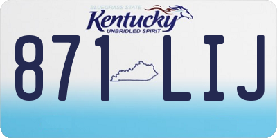 KY license plate 871LIJ