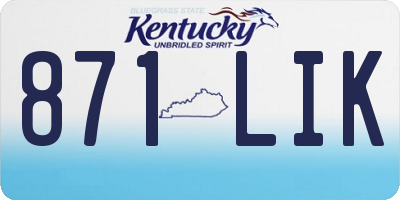 KY license plate 871LIK