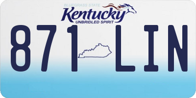KY license plate 871LIN
