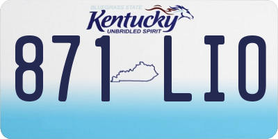 KY license plate 871LIO