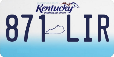 KY license plate 871LIR
