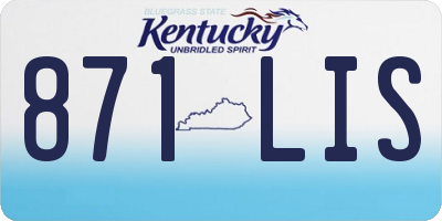 KY license plate 871LIS