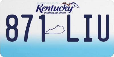 KY license plate 871LIU