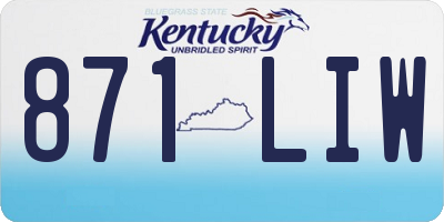 KY license plate 871LIW