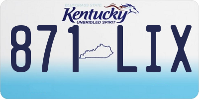 KY license plate 871LIX