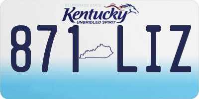KY license plate 871LIZ