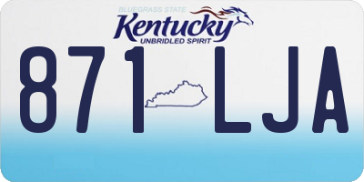KY license plate 871LJA