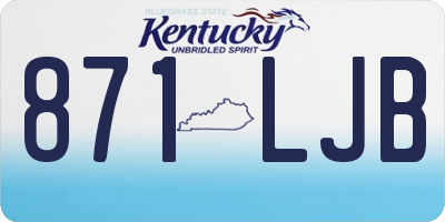 KY license plate 871LJB