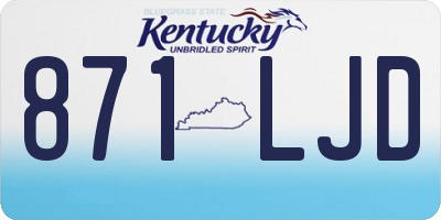 KY license plate 871LJD