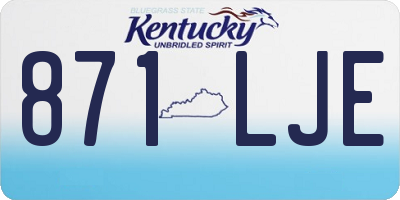 KY license plate 871LJE