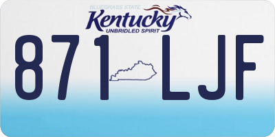 KY license plate 871LJF