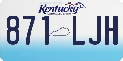 KY license plate 871LJH