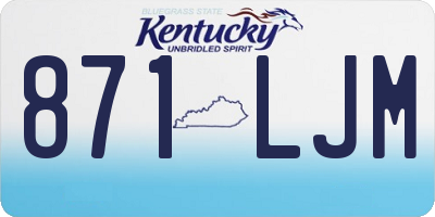 KY license plate 871LJM