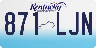 KY license plate 871LJN