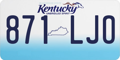 KY license plate 871LJO