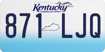 KY license plate 871LJQ