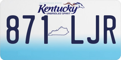 KY license plate 871LJR